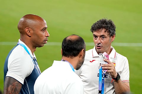 2024 Paris Olympics Football: Spain coach Santi Denia with France coach Thierry Henry